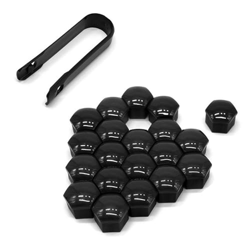 20PCS Lug Nut Covers, Rust-Proof Black Hex LugNut Covers with Removal Tool, Wheel Nuts Caps for Wheel Bolts Protection and Decoration, Wheel Bolts Accessories for Cars SUVs (17mm) - size: 17mm