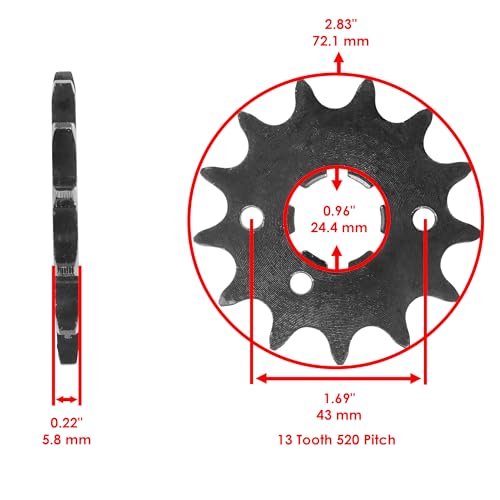 Caltric Red Drive Chain And Sprockets Kit Compatible with Yamaha Warrior 350 Yfm350X 1989-2004