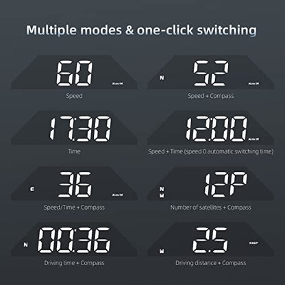 GPS Speedometer Digital Display Multifunctional USB for All 5V Car
