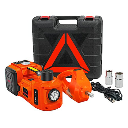 E-HEELP Electric Car Jack Kit 5 Ton 12V with Impact Wrench, 6.1-17.7 in