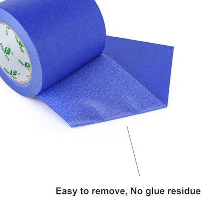 BOMEI PACK Wide Blue Painters Tape 4 Inches x 30 Yards, 3D Tape, 3D Printing Tape for Laser Cutting, 21-Day Clean Removal Wide Masking Tape - color: Blue
