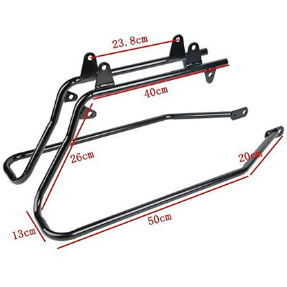 TCT-MOTORPARTS Hard Saddlebag Conversion Bracket Fit For Softail 1984-2017 - color: Vivid Black w/Black Brackets