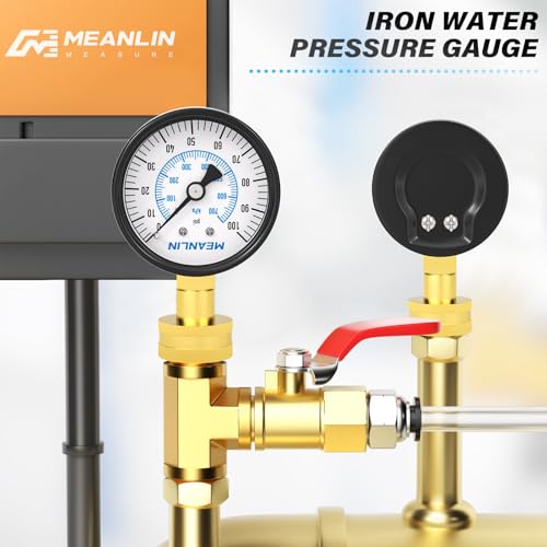 MEANLIN MEASURE 0-100psi Water Pressure Gauge, 3/4" Female 2.5" FACE DIAL Water Pressure Test Gauge with Sealing Ring, Water Pressure Gauge for Home - color: Black, size: 0-100Psi