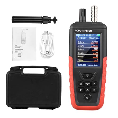 Air Quality Monitor 6-Channel Particle Counter (PM0.3/0.5/1.0/2.5/5/10 μm) - color: Brick Red