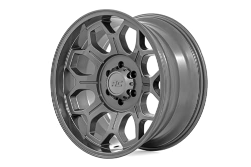 Rough Country Series 77 One-Piece Wheel-20x10, 6x5.5 Bolt Pattern, 25mm, Gun Metal Gray Wheel with Painted (20 x 10. inches /6 x 5 inches, -25 mm Offset)
