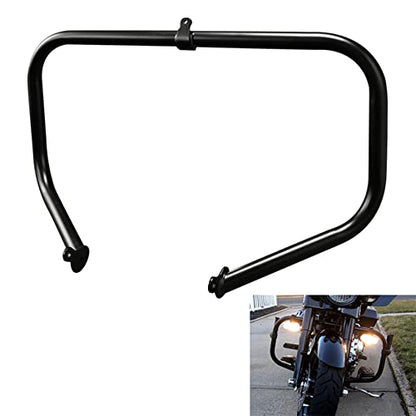 TCT-MOTORPARTS 1 1/4" Black Highway Engine Crash Bar + Footpegs Fit For Harley Touring Road Street Electra Glide Ultra FLHT FLHX FLHR Road King 2009-2024 - color: Black Engine Crash Bar+Footpegs #1
