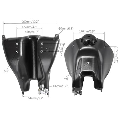 CRF70 Plastic Kit CRF 70 Plastic Fender Kit Plastic Fairing Kit & Graphics Decals & Seat & Fuel Tank Motorcycle Fairing Body Work Kit for CRF70F SSR Thumpstar 140cc Pit Dirt Bike (Black) - color: Black