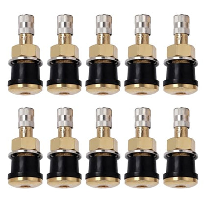 10 Piece TR501 Brass Valve Stems for Commercial Vehicles. Fits 0.748" Valve Hole Dia, Length 1.65'', Brass Colour - size: TR501 10pcs