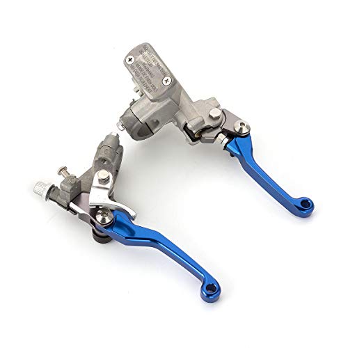 Dirt Bike Brake Master Cylinder Reservoir Cable Clutch Levers for YZ80/85 YZ125/250 YZ250F YZ426F/450F WR250F WR450F YZ65 YZ125X YZ250X YZ250FX YZ450FX TT250R XT250 TTR125 TTR230 - color: Blue