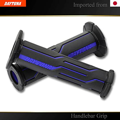 DAYTONA Universal 7/8" Motorcycle Handlebar Grips for Stylish Comforting Long Rides (Geometric) (Blue) - color: Blue