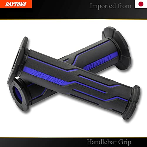DAYTONA Universal 7/8" Motorcycle Handlebar Grips for Stylish Comforting Long Rides (Geometric) (Blue) - color: Blue