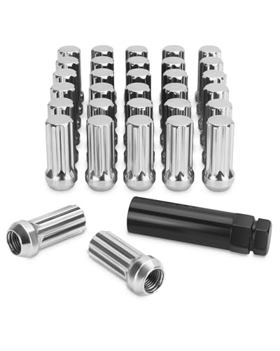SUCOSO M14x1.5 Lug Nuts,32pcs 14x1.5 Chrome Wheel Nuts with Socket Key - color: Silver