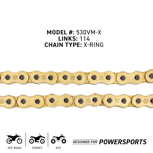 NICHE Drive Sprocket Chain Combo for Yamaha YZF R1 Front 16 Rear 43 Tooth 530VM-X X-Ring 114 Links - size: X-Ring Chain