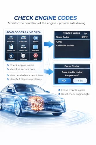 V519 OBD2 Scanner Diagnostic Tool, Car Code Reader with 35,901 Built-in DTC Lookup, Check Engine Light Reader, Live Data, I/M Readiness, Battery Voltage Test, for 1996+ Vehicles