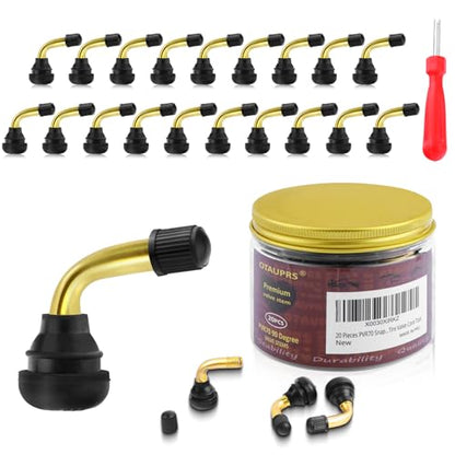 Tire Valve Stems PVR70 (20 Pcs), 90 Degree Motorcycle Valve Stem, Snap-in Valve Stems Compatible with Yamaha Honda Kawasaki Suzuki Triumph Harley, Valve Stem for Motorcycle, ATV, Scooter - color: PVR70 90 degree 20 Pcs