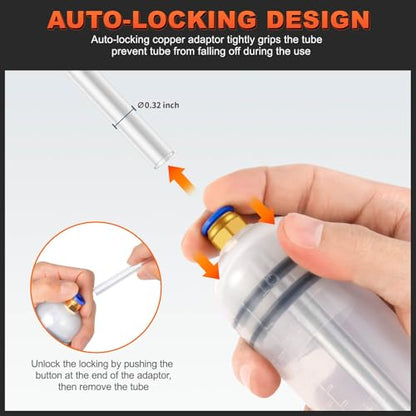 H-veenjor 500 CC Oil Change Syringe with Extra 32" Soft Hose & Two 9" Tubes - size: 500 CC