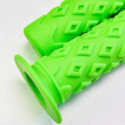 Bike Grips Bicycle Handlebar End Grips Replacement Handle Bar Grips Non-Slip Soft Rubber Protector for Mountain Bike Tricycle Wheel Chair - color: GREEN