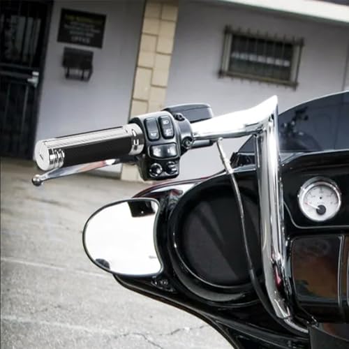 1 Inch Cable Throttle Handlebar Grips Motorcycle Hand Grips - color: #7 Chrome