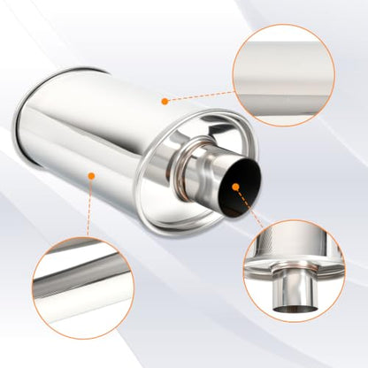 2.25'' Inch Ultra Quiet Exhaust Resonator,Performance Muffler Resonator 2.25" Inlet 2.25" Outlet 14" Overall Length T304 Stainless Steel Universal Fitment - size: 2.25''Inch