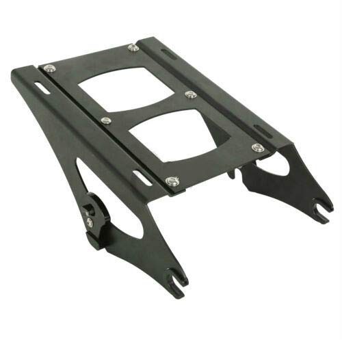 TCT-MOTORPARTS Chopped Tour Luggage Trunk Backrest Mount Bracket Rack Fit for 2014-2025 Harley Road Glide Street Glide Special Ultra Limited Road King Electra Glide - color: Vivid Black Chopped Trunk+Black Rack
