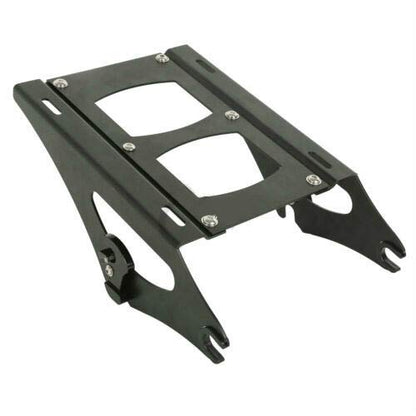 TCT-MOTORPARTS Chopped Tour Luggage Trunk Backrest Mount Bracket Rack Fit for 2014-2025 Harley Road Glide Street Glide Special Ultra Limited Road King Electra Glide - color: Vivid Black Chopped Trunk+Black Rack