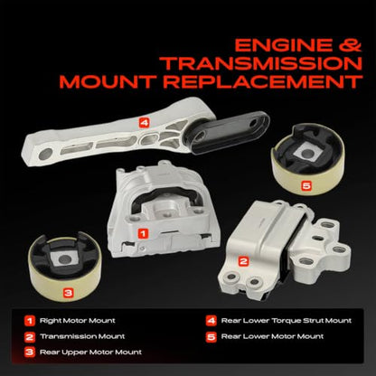 A-Premium Engine Motor and Transmission Mount Kit, with Torque Strut Mount