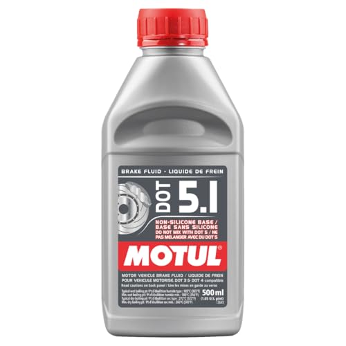 Motul DOT 5.1 Synthetic Brake Fluid – High Performance Non-Silicone Fluid for ABS, ESP & Hydraulic Brake Systems with High Boiling Point Protection – 500mL