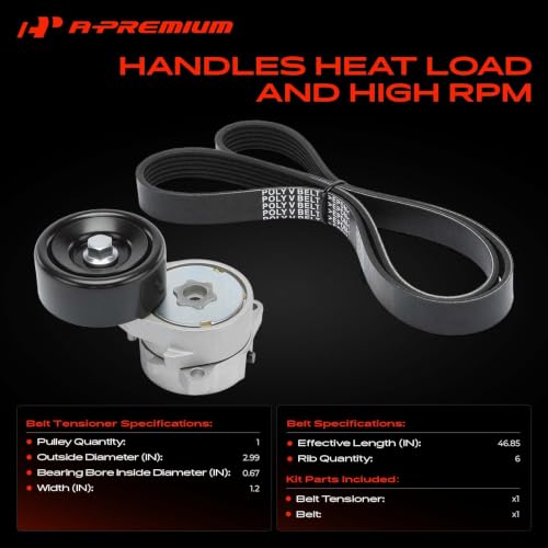 A-Premium Engine Serpentine Belt Drive Kit with Tensioner