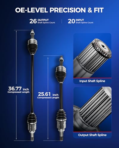 KAX CV Axle Shaft Assembly Front Driver and Passenger Side for Toyota - size: Front - Ncv69192 Ncv69193