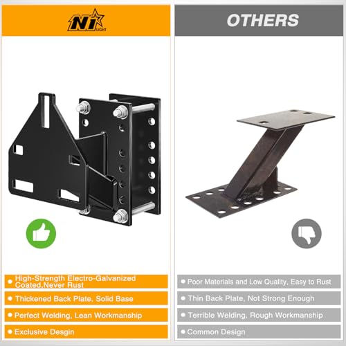 Nilight Spare Tire Carrier 3-Nuts Design Fits 4 & 5 & 6 Lugs Wheels - color: 3-Nuts Design Spare Tire Carrier