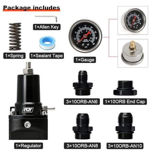 Adjustable EFI Fuel Pressure Regulator Kit 30-140PSI 10AN Return Feed
