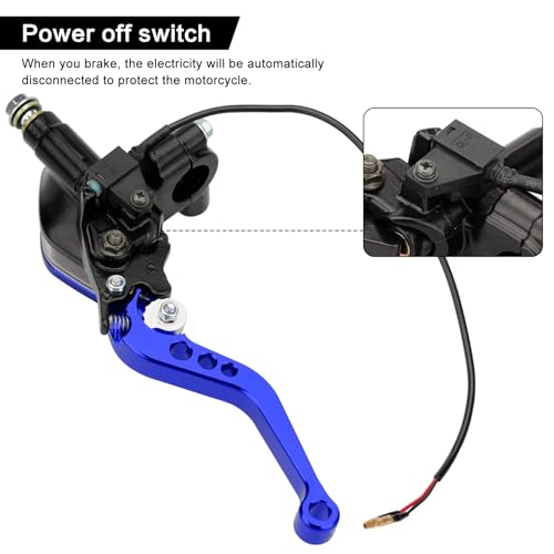 7/8" 22mm Motorcycle Brake Clutch Pump Lever, Blue - color: Blue