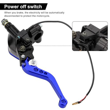7/8" 22mm Motorcycle Brake Clutch Pump Lever, Blue - color: Blue