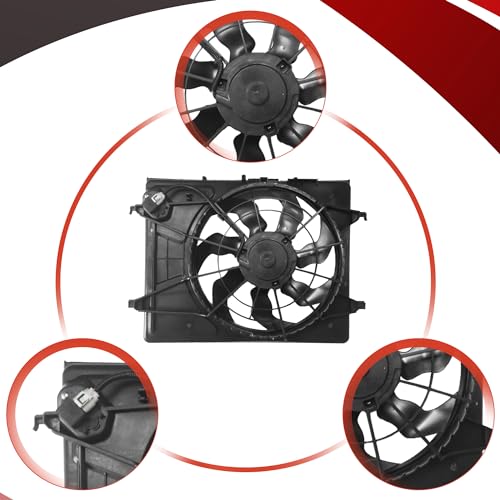 PartsFlow Radiator Cooling Fan Assembly Compatible with 2007 2008 2009 2010 Hyundai Elantra 2.0L 620-493 253802H150 - color: For Hyundai Elantra