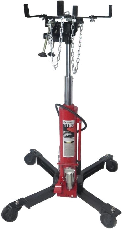 AFF Telescoping Transmission Jack - Truck Transmission Floor Jack with Universal Head and Wide Base (Multiple Weight Capacities) - size: 1,100 lbs Capacity, style: Air Assist