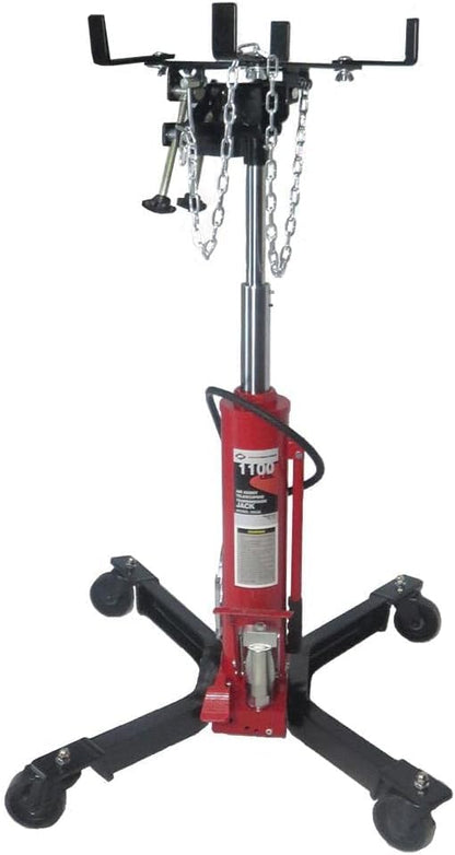 AFF Telescoping Transmission Jack - Truck Transmission Floor Jack with Universal Head and Wide Base (Multiple Weight Capacities) - size: 1,100 lbs Capacity, style: Air Assist
