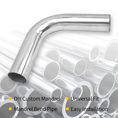2 Inch 90 Degree DIY Custom Mandrel Exhaust Pipe Tube Pipe, T304 Stainless Steel, Universal Fit, 18.1 Inch End to End Length, 2'' OD Mandrel Bend Pipe 2PCS - size: 2''OD-90 Degree-2PCS