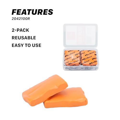 Maxshine Universal 2-Pack Magic Clay Bar – 100g Fine Grade Car Detailing Clay for Paint, Glass, Plastic & Metal Surfaces – Removes Surface Contaminants, Overspray, Brake Dust & Road Grime - style: 2-Pack Fine Grade