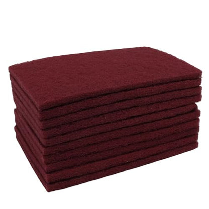 10 Pack Premium Scuff Pads (7447&7448), Maroon General Purpose Scuff Pads Ultra Fine Pads, Scouring Sanding Paint Primer Prep Adhesion Scratch for Surface Preparation/Autobody 6"x9"