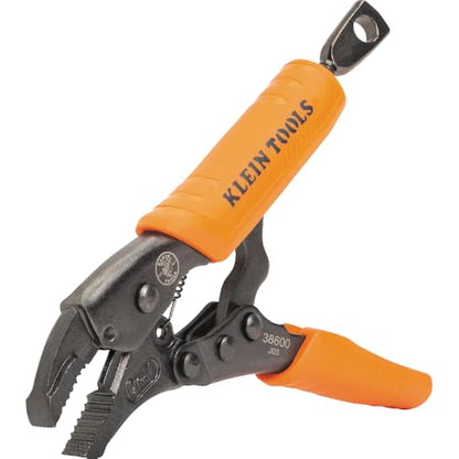 Klein Tools 38600 Curved Jaw Locking Pliers with Quick Release Handles, Intuitive Thumb Knob, High Torque, Mole Grips for Clamping and Gripping, 5-Inch - size: 5-Inch