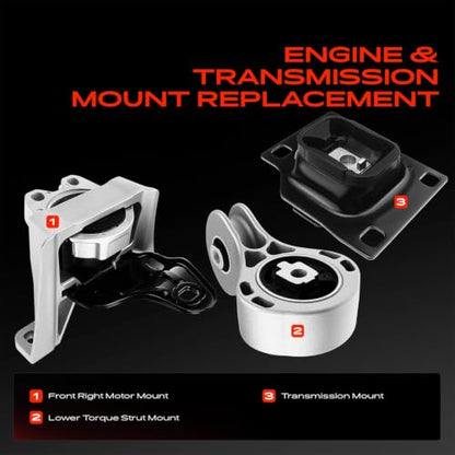 A-Premium Engine Motor and Transmission Mount Kit, with Torque Strut Mount
