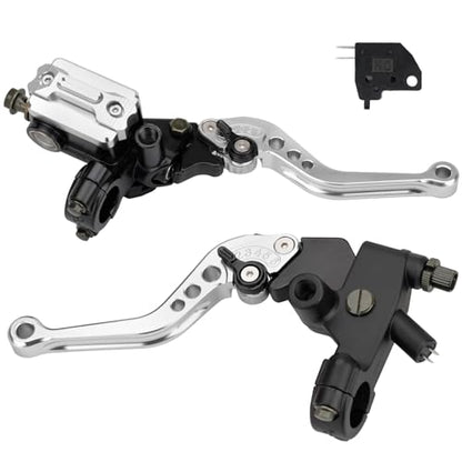 Universal Motorcycle 7/8" 22mm Brake Master Cylinder Clutch Lever - color: Silver