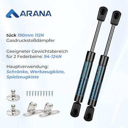 ARANA 7.5 inch 25lb Gas Struts for Truck Tool Box & Cabinet Door, 2 Pcs - size: 7.5 inch