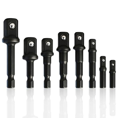 8-Piece Impact Sockets Adapter Sets, Hex Shank 1/4" 3/8" 1/2" - color: 8 Pcs Impact Sockets Adapters