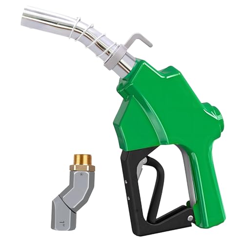1'' NPT Automatic Diesel Fuel Nozzle with Fuel Hose 360 degree Swivel &Hook - color: 1pack green, size: 1'' NPT