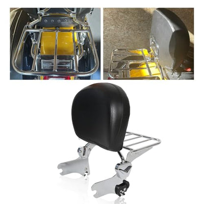 ECOTRIC Sissy Bar Backrest Compatible with 1994-2008 Harley Touring - color: Black, size: 13.5 x 10.75 x 2.75 inches