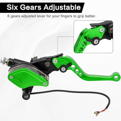 7/8" 22mm Motorcycle Brake Clutch Pump Lever, Green - color: Green
