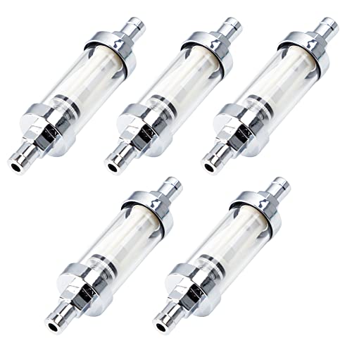 CarBole 9748 Universal 3/8" Inlet/Outlet Fuel Filter Clear View 5 Pack - size: 5PCS Of 3/8" Inlet/Outlet