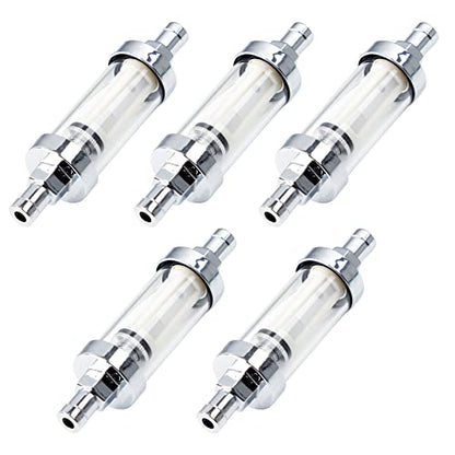CarBole 9748 Universal 3/8" Inlet/Outlet Fuel Filter Clear View 5 Pack - size: 5PCS Of 3/8" Inlet/Outlet