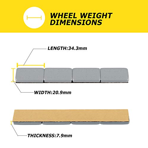 YIZBAP Wheel Weights Gray 1oz, 72 oz/Box, 72pcs, Strong Adhesive - color: Gray